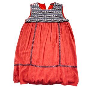Anthropologie THML Sleeveless‎ Embroidered Dress Orange Small Boho